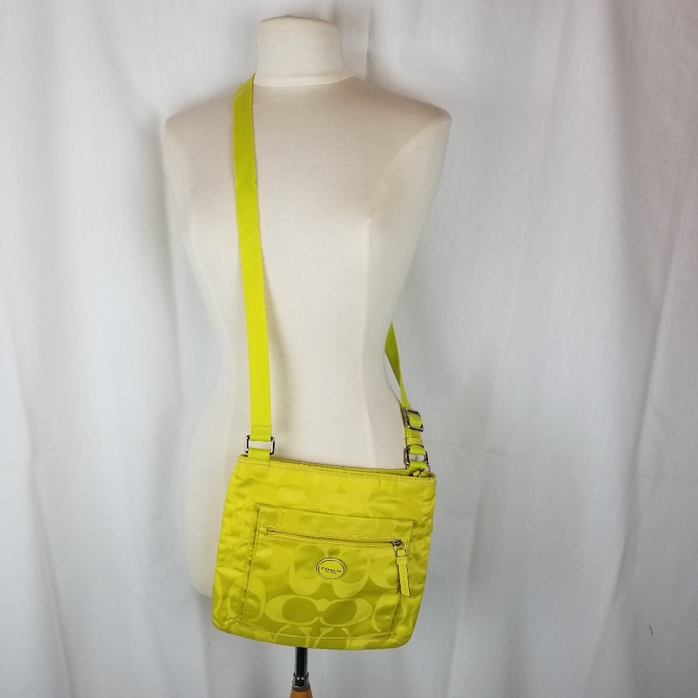 Coach Lime Green Signature Crossbody Bag